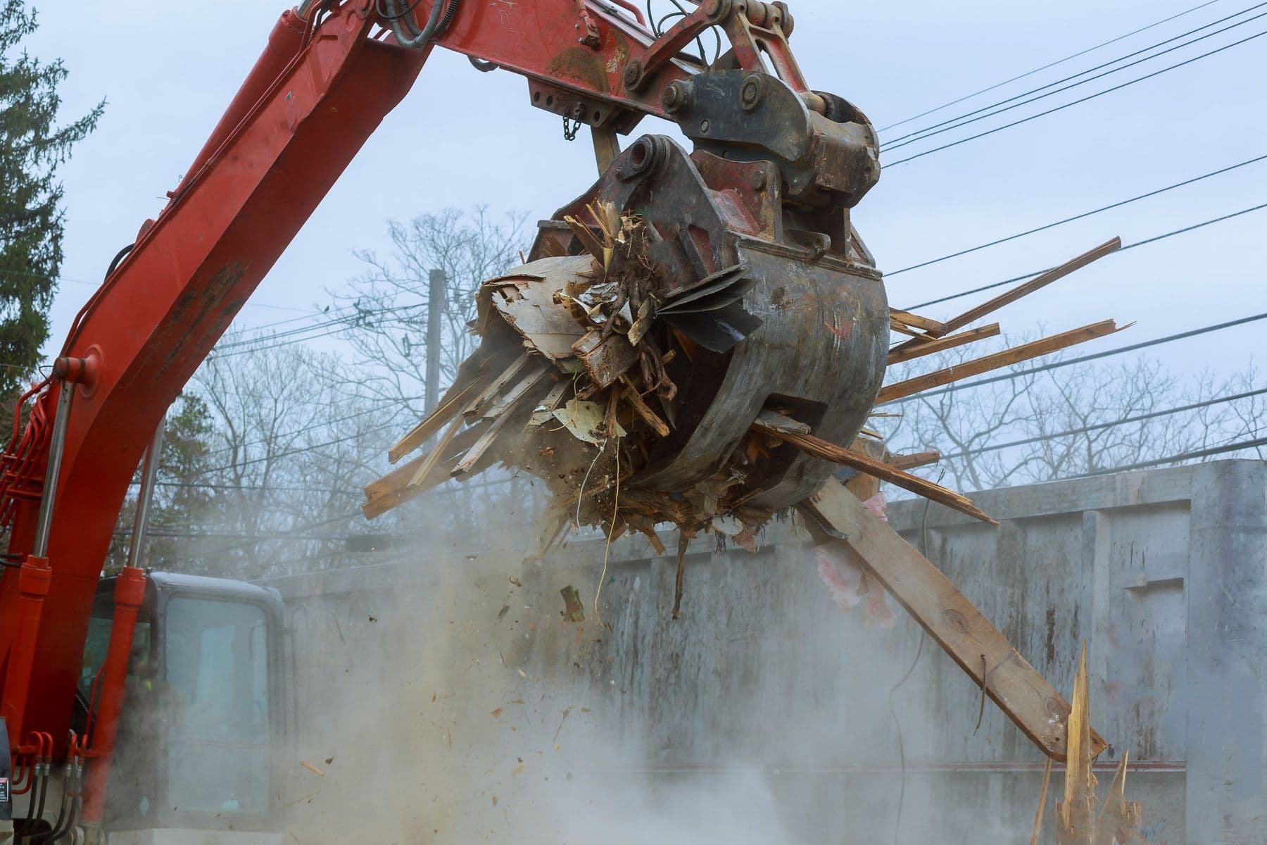 Demolition job site in East Texas