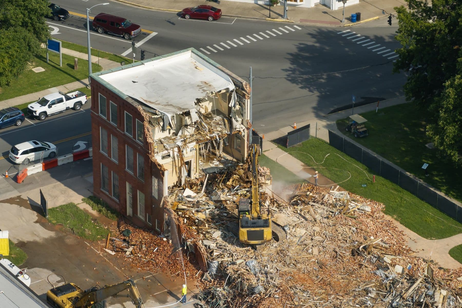 Demolition job site in East Texas