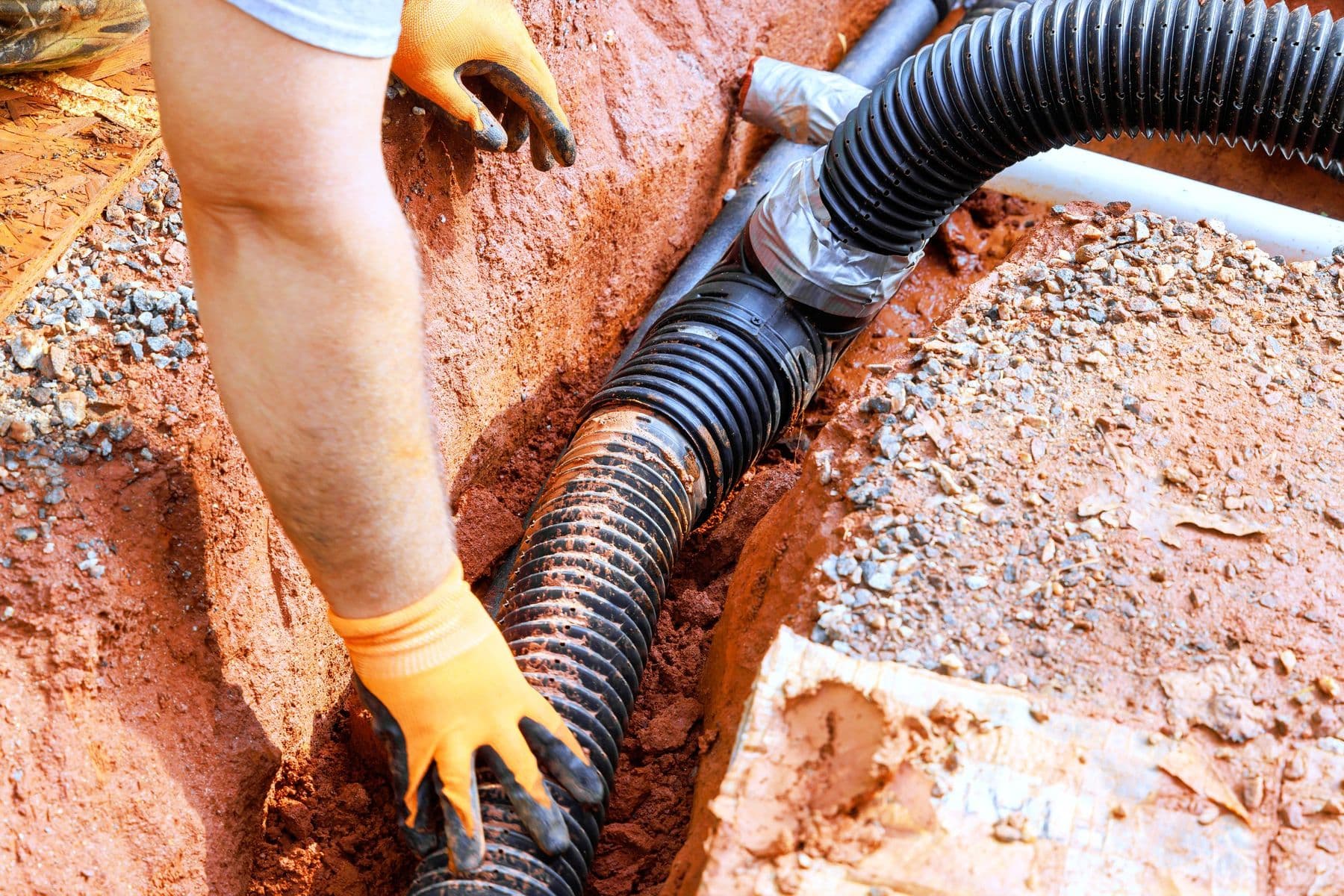 Drainage job site in East Texas